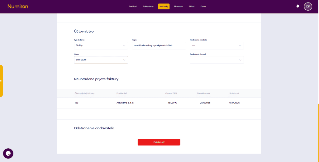 dodavatel neuhradene