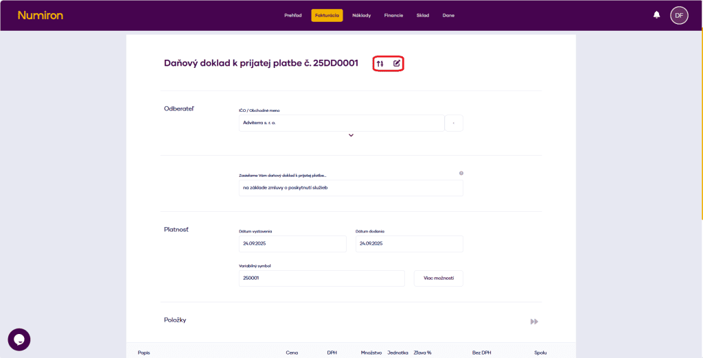 fakturacia danove doklady rad