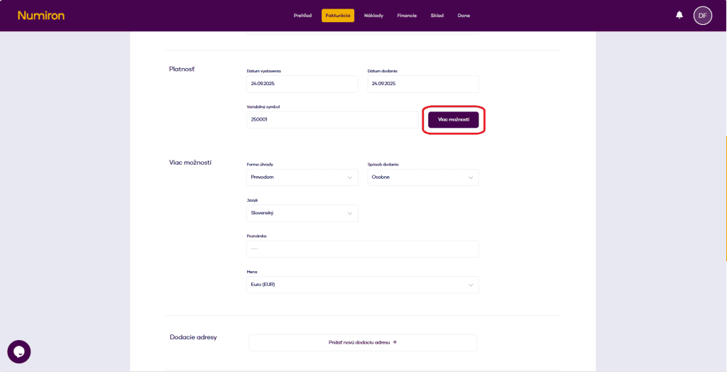 fakturacia danove doklady viac moznosti