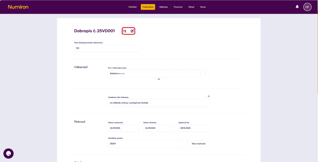 fakturacia dobropisy rad