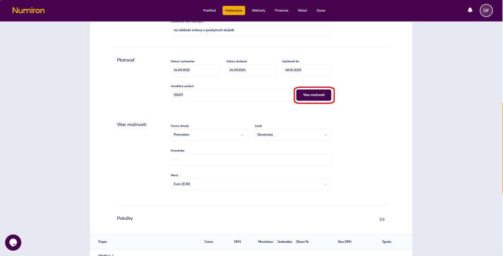 fakturacia dobropisy viac moznosti