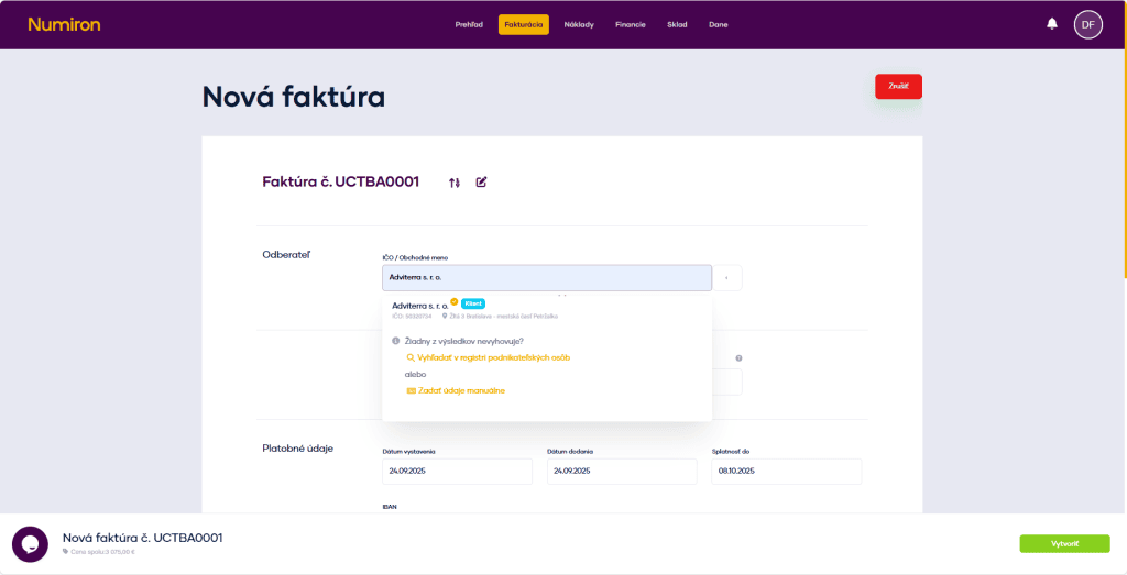 fakturacia odberatel