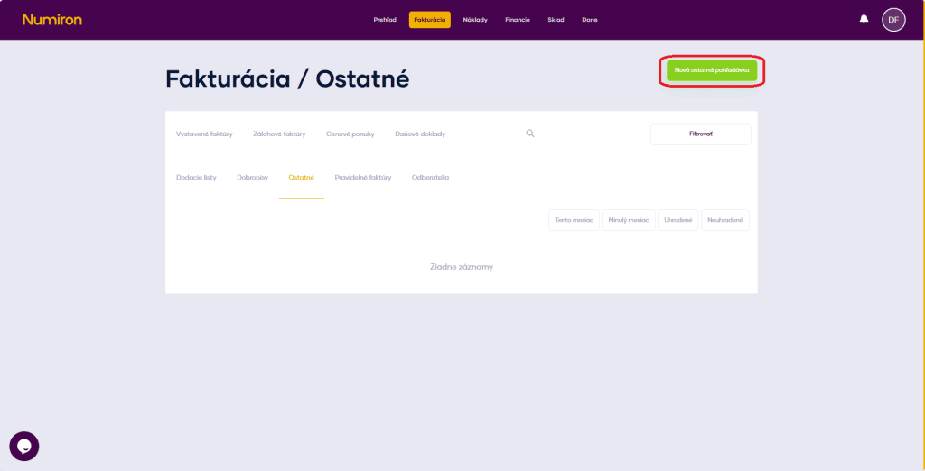 fakturacia ostatne pohladavky new