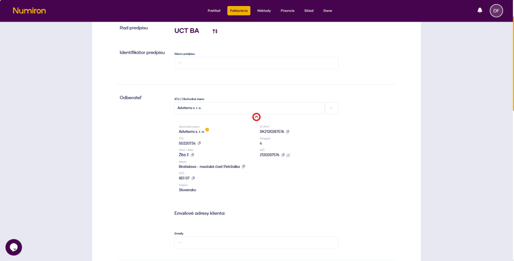 fakturacia pravidelne faktury odberatel