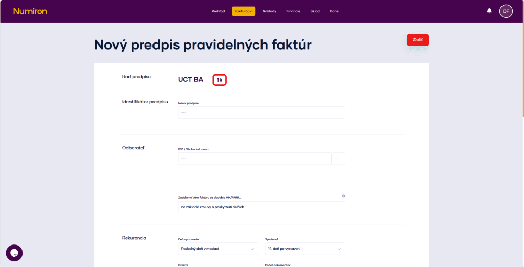 fakturacia pravidelne faktury rad