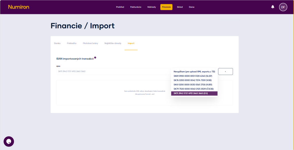 financie import transakcii