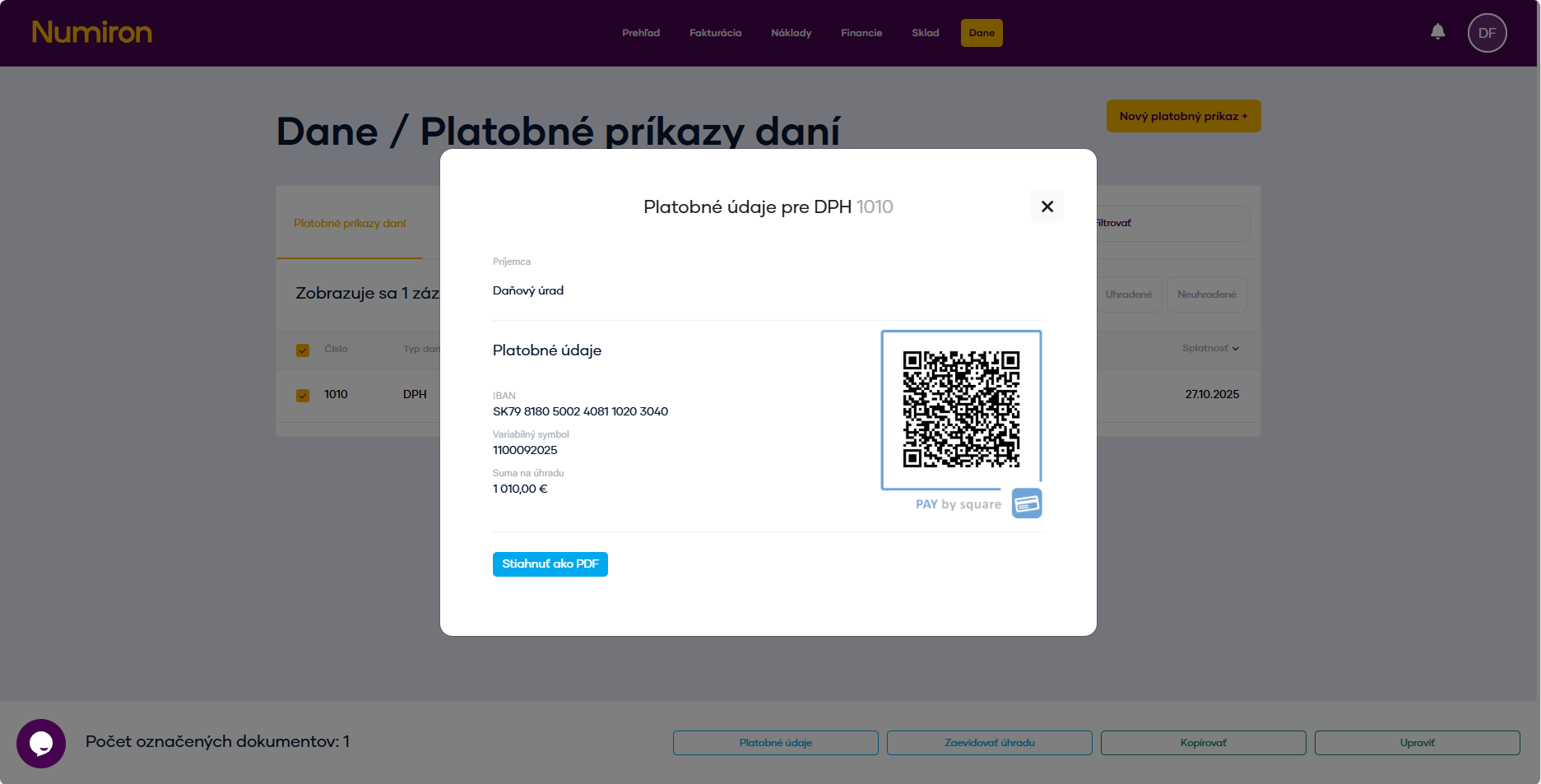 platobny prikaz dani qr kod