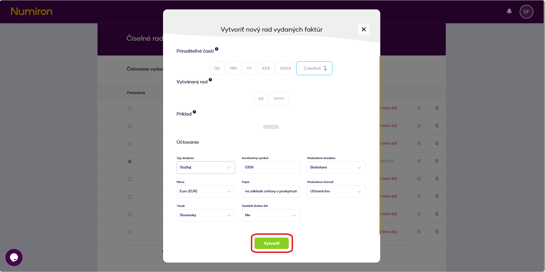 ciselne rady vytvorit final