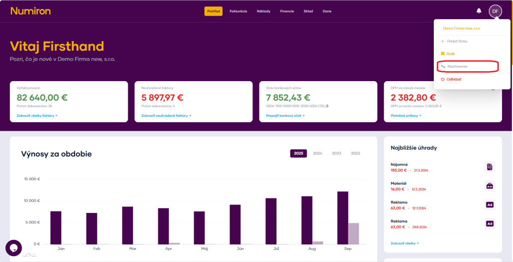 prehlad nastavenia new